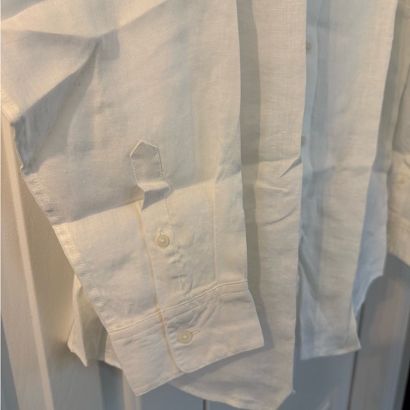Uniqlo Women's White Casual Linen Button Down Shirt - Picture 2 of 5